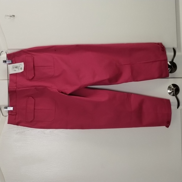 Ashworth women's size 8 gameday hot pink button ankle pants - Picture 5 of 13